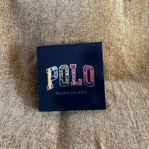 Ralph Lauren Navy Gift Box with Multicolor POLO Lettering